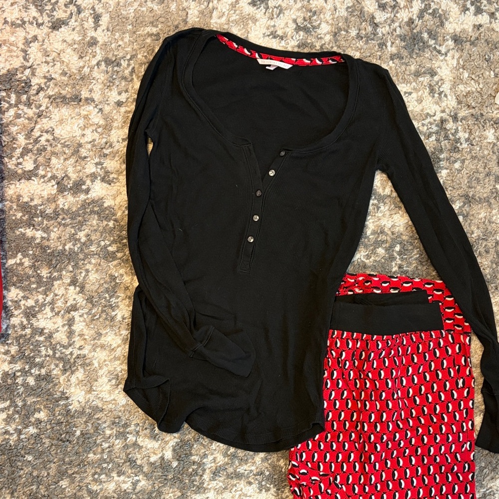 Victoria's Secret Black Top with Red Accents